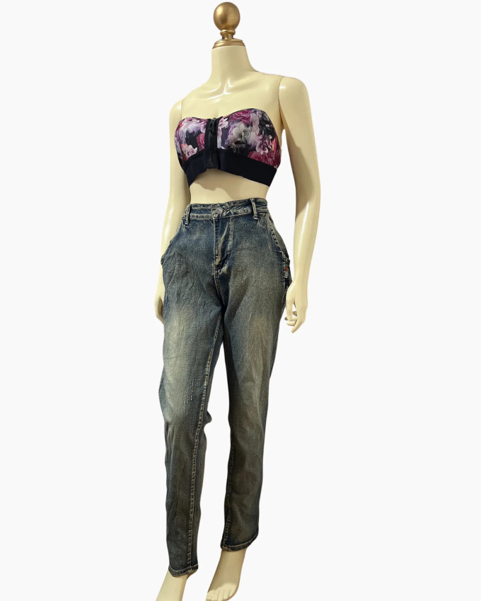 Vintage Wash Relaxed-Fit Tapered Jeans