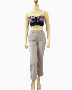 Light Gray Pinstripe Straight-Leg Pants