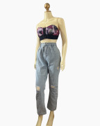 Distressed Light-Wash Relaxed Jeans