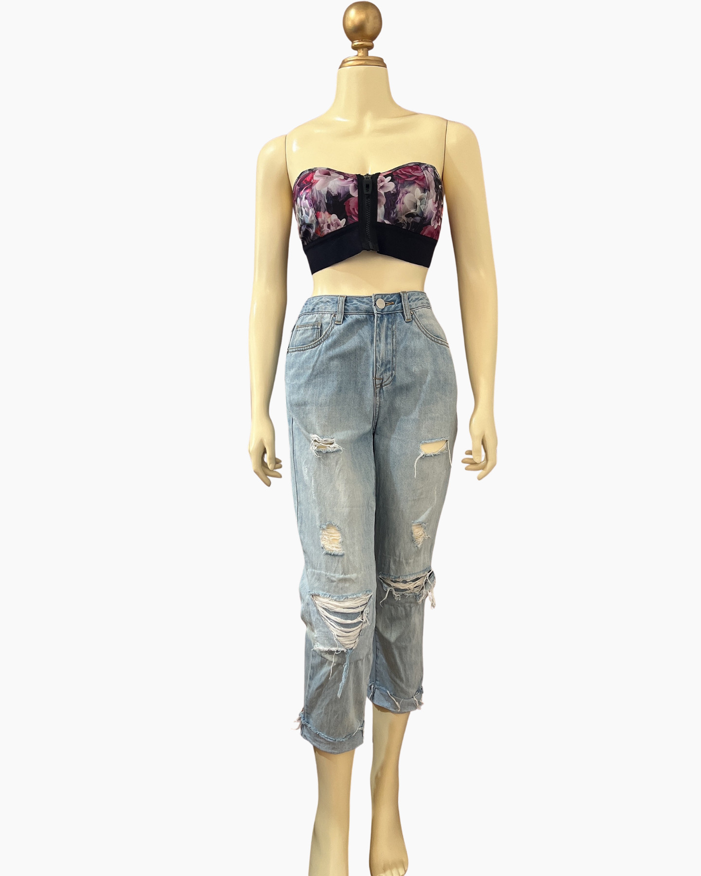 Light-Wash Distressed Boyfriend Jeans Light-Wash Distressed Boyfriend Jeans