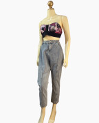 Acid-Wash Tapered Mom Jeans