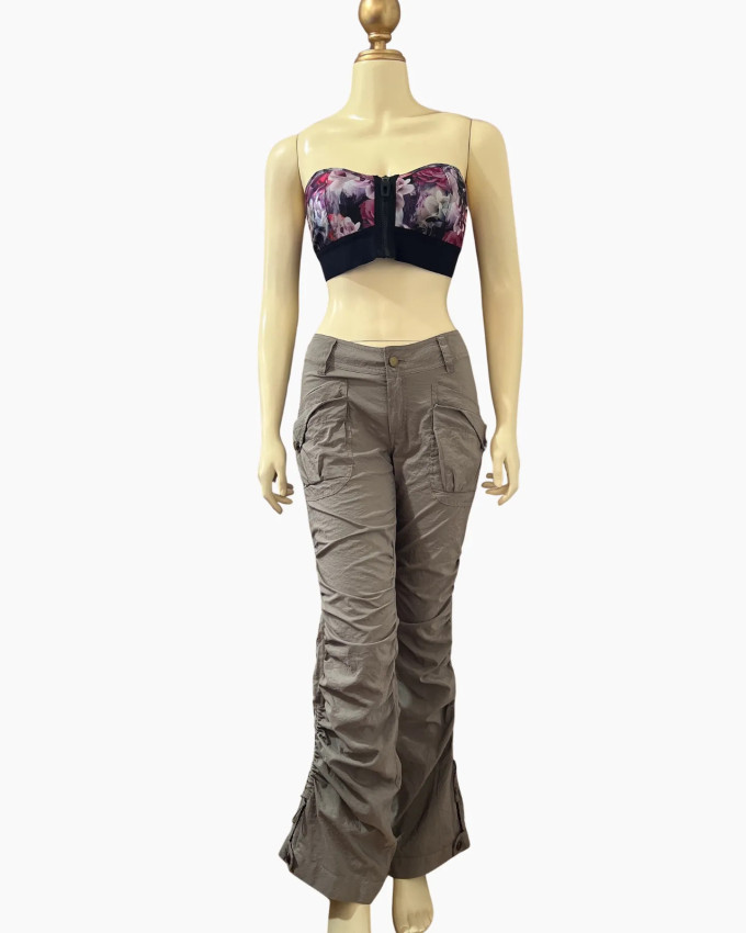 Ruched Cargo Utility Pants