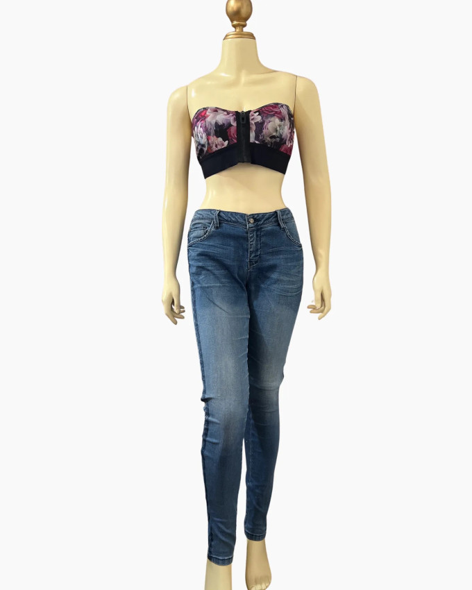 Mid-Wash Skinny Fit Jeans