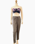 Khaki Drawstring Jogger Pants