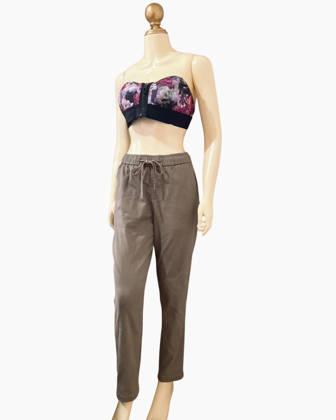 Khaki Drawstring Jogger Pants