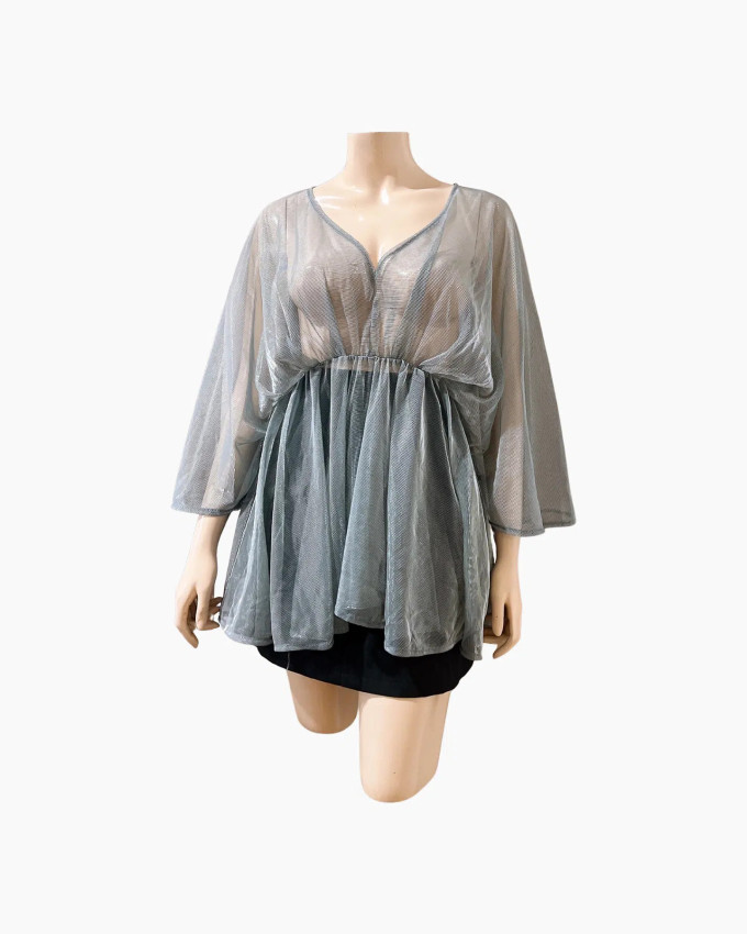 Sheer Flowing Mesh Tunic Top