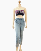 Light Wash Cuffed Hem Straight-Leg Jeans