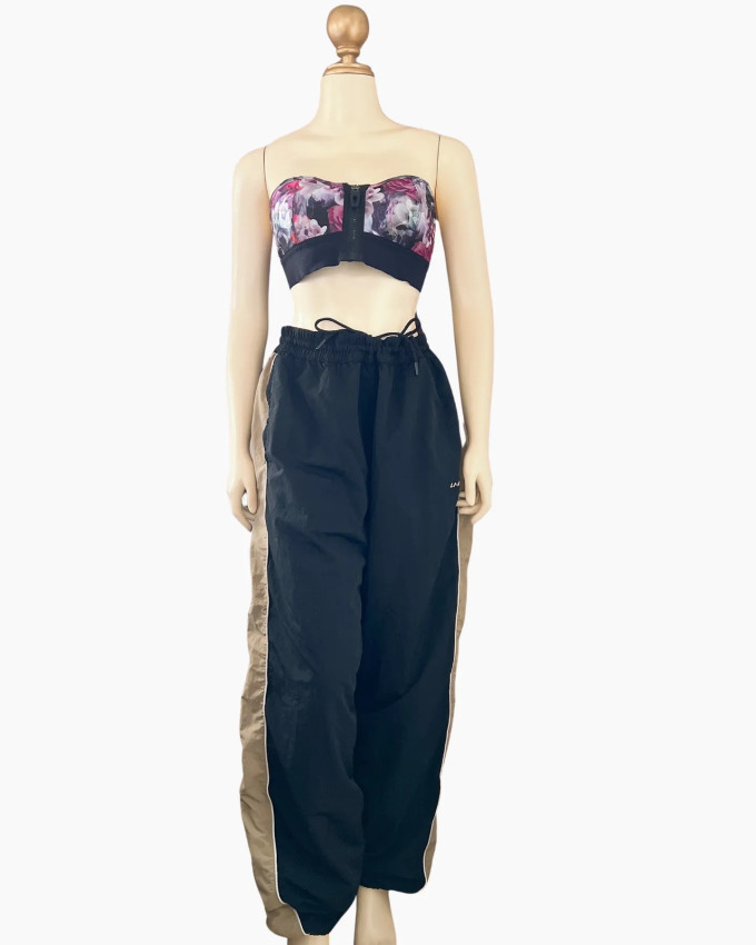 Two-Tone Side-Stripe Track Pants