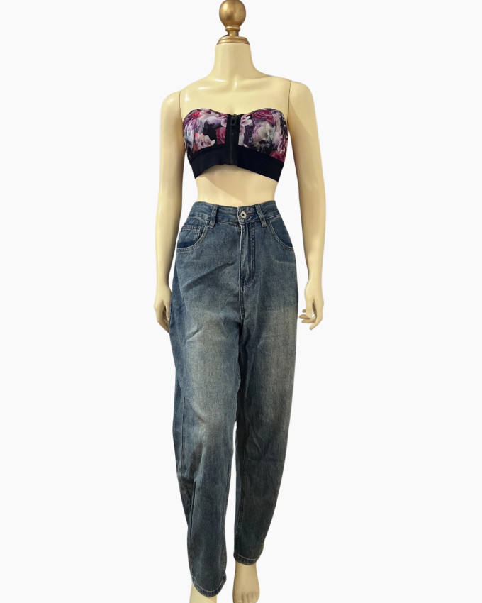Relaxed Vintage Wash Balloon Jeans