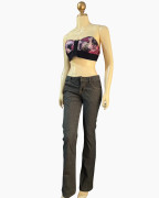 Dark Grey Straight-Leg Denim Pants