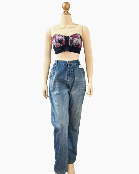 Relaxed Wide-Leg Vintage Wash Jeans