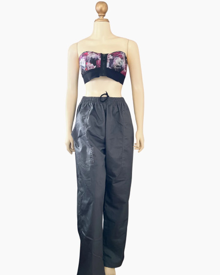 Charcoal Grey Utility Drawstring Cargo Pants