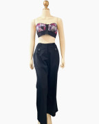 High-Waisted Black Wide-Leg Trousers