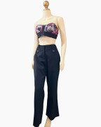 High-Waisted Black Wide-Leg Trousers
