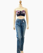 High-Rise Straight-Leg Blue Jeans