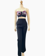 Classic High-Waist Black Straight-Leg Trousers