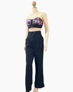 High-Waist Black Wide-Leg Trousers