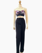 High-Waist Straight-Leg Black Trousers