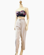 Light Beige High-Waist Relaxed Pants