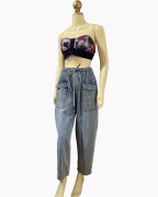 Light-Wash Cargo Denim Joggers